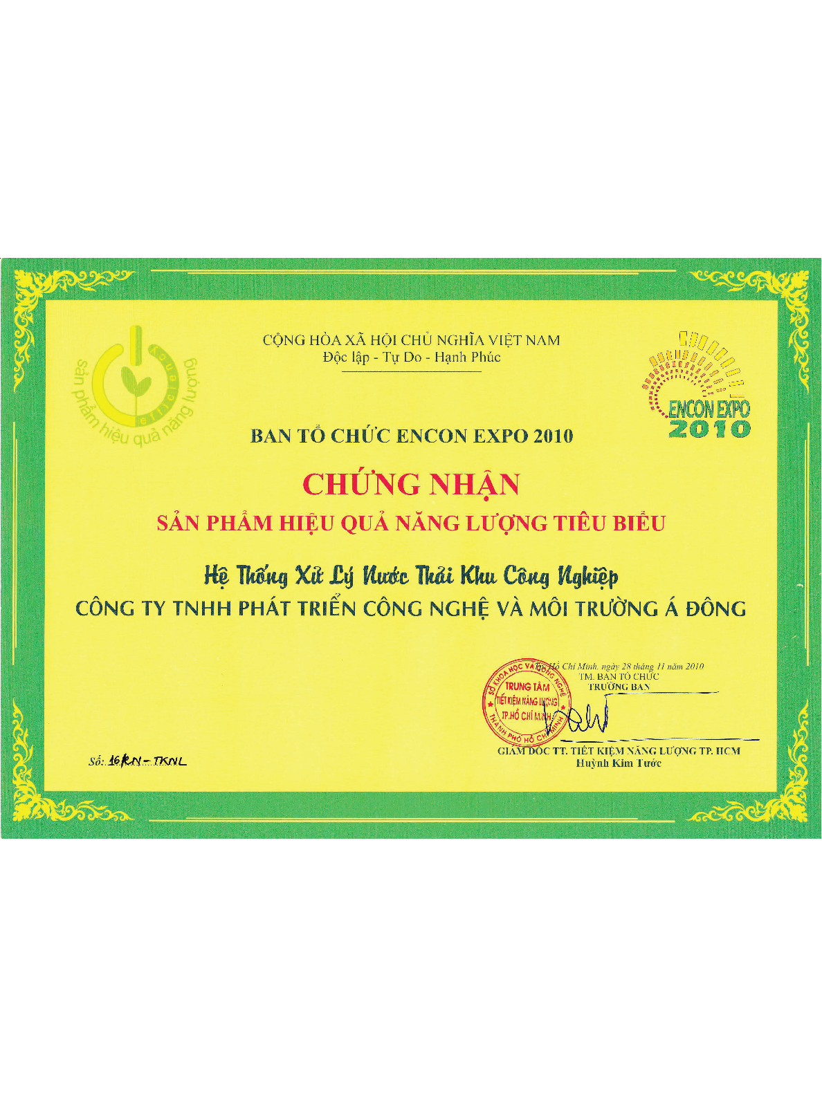 2010 CHUNG NHAN san pham hieu qua nang luong